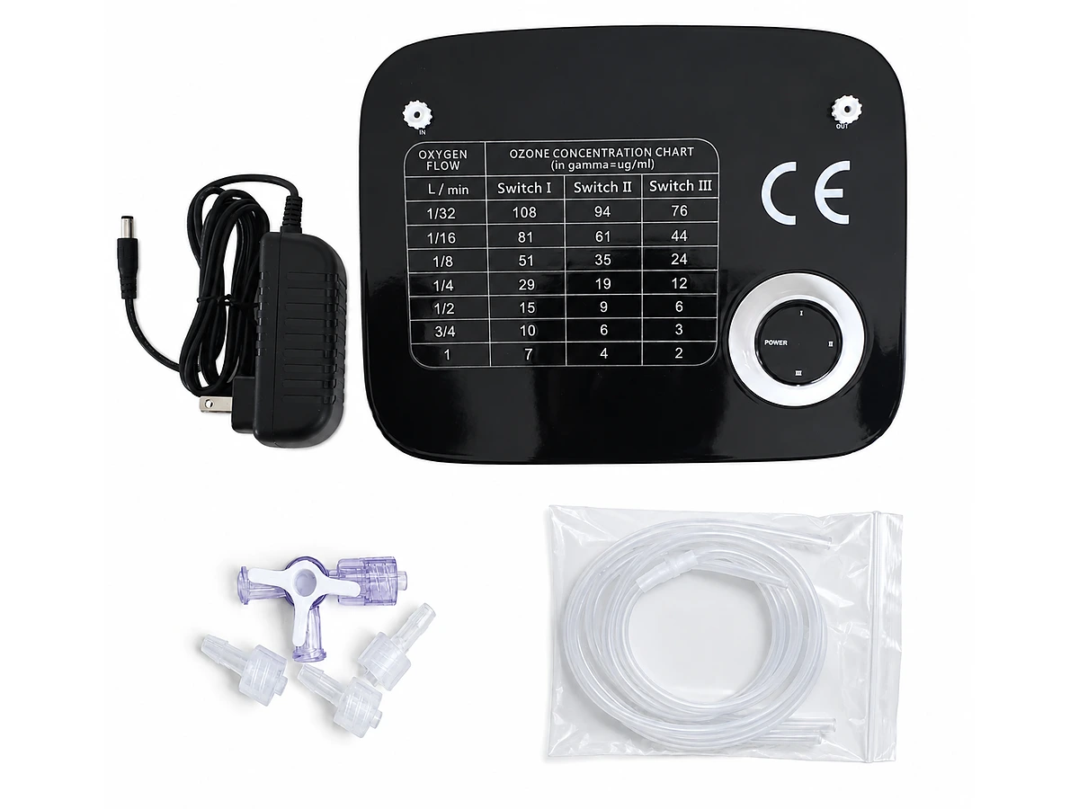Componentes incluidos con el equipo digital de ozonoterapia