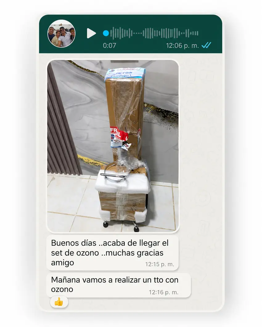 Confirmación real de entrega de un set JL Equipos en Guayaquil